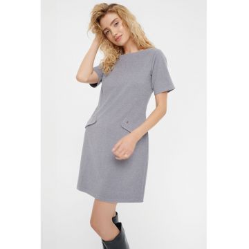 Rochie mini cu buzunare cu clapa