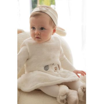 Mayoral Newborn rochie bebe culoarea bej, mini, evazati, 2890