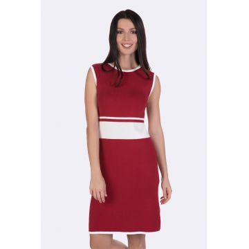 Rochie din tricot fin cu model colorblock