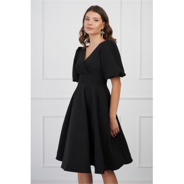 Rochie MBG neagra cu maneci bufante