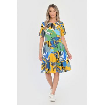 Rochie Medie Dama V293 - cu Imprimeu Floral -