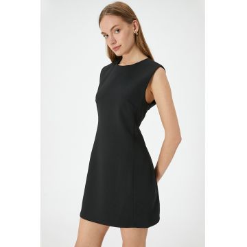 Rochie mini fara maneci cu croiala in A