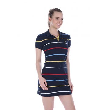 Rochie polo de bumbac cu dungi