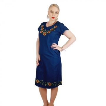 Rochie Traditionala din denim Sanda 40