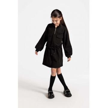 Coccodrillo rochie din bumbac pentru copii culoarea negru, mini, drept, CARTOONS GIRL JUNIOR