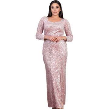 copy of Rochie lunga Party, pentru ocazii, din paiete, model elegant, culoare argintiu 2300