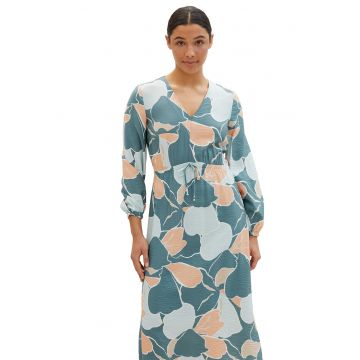 Rochie midi cu decolteu in V si cordon