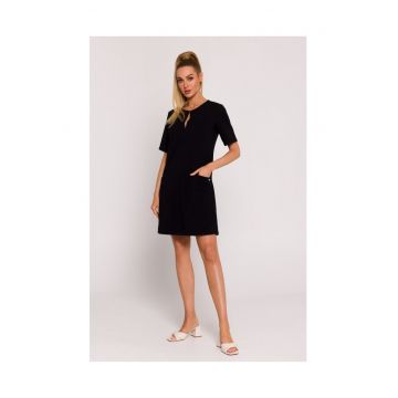 Rochie dama - cu decupaj la picior - Poliester - Alb