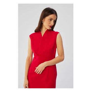 Rochie dama - cu un decolteu cu suprapunere fina - Poliester - 65498