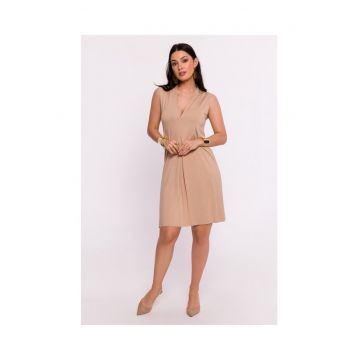 Rochie dama - din vascoza cu scurta suprapunere - Poliester - Rosu