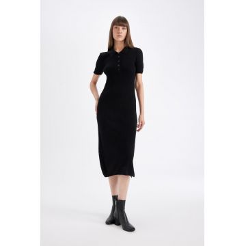 Rochie midi cu aspect striat