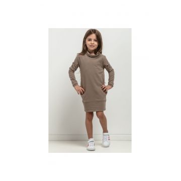 Rochie sport cu maneci lungi MMD37 maro taupe