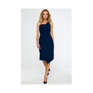 Rochie tip creion - Poliester / Elastan - Bleumarin