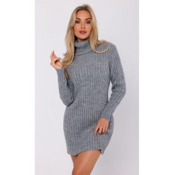 Rochie turtleneck - gri - L/XL