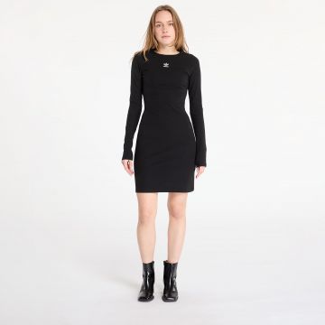 adidas Essentials Rib Long Sleeve Dress Black