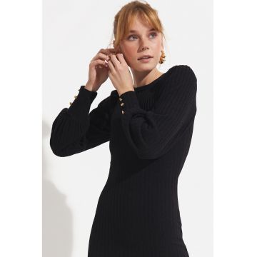 Rochie midi cu aspect striat