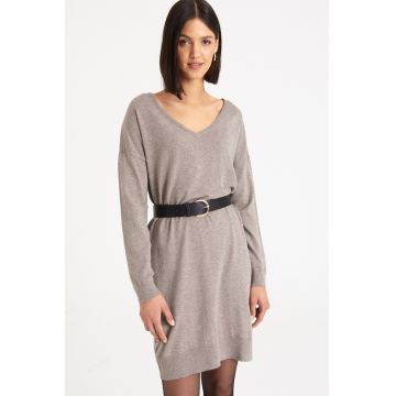 Rochie-pulover cu decolteu in V