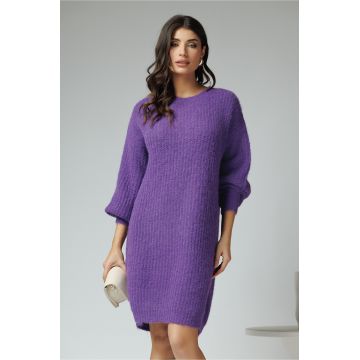 Rochie casual din tricot mov