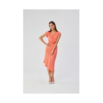 Rochie de dama asimetrica Titasos S362 portocaliu