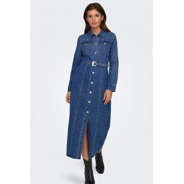 Rochie din denim cu o curea in talie