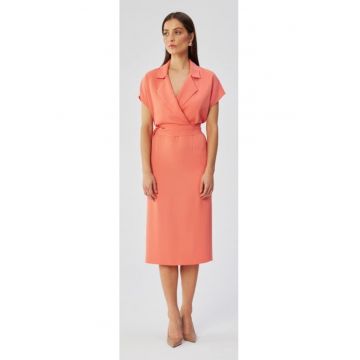 Rochie midi dama Ivoron S363 portocaliu