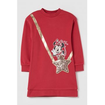 Rochie sport cu imprimeu Mickey Mouse si paiete