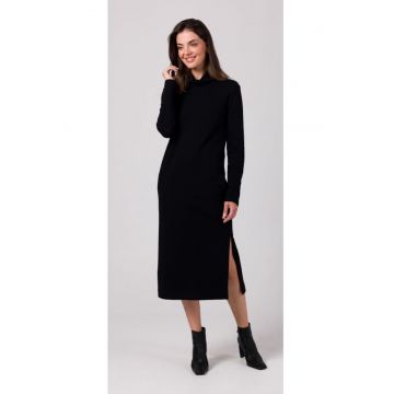 Rochie cu guler inalt - Negru -