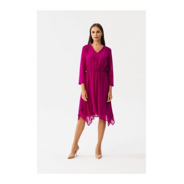 Rochie dama asimetrica - Spumados - Burgundia