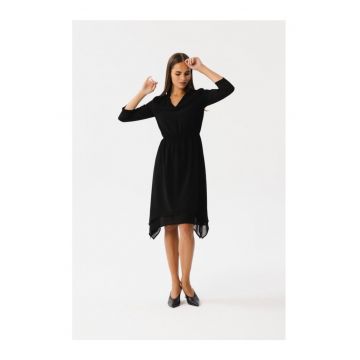 Rochie dama asimetrica - Spumados - neagra