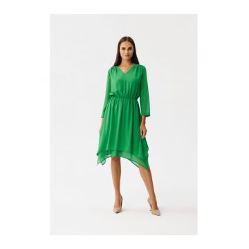 Rochie dama asimetrica - Spumados - verde deschis