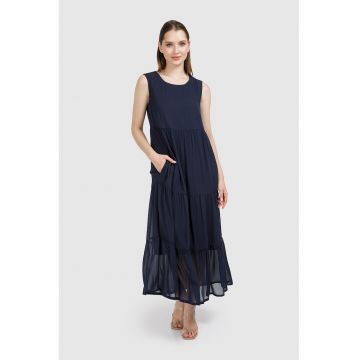 Rochie fara maneci cu buzunare laterale