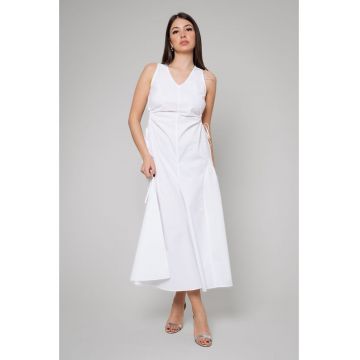 Rochie lunga cu decupaje laterale White Alb optic