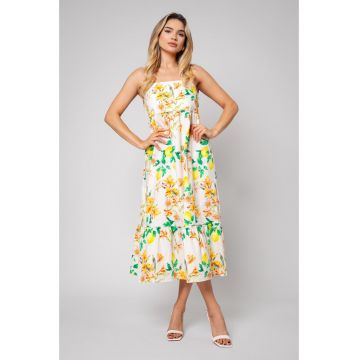 Rochie midi cu detalii florale