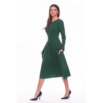 Rochie midi evazata cu buzunare