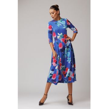 Rochie midi petrecuta cu model floral