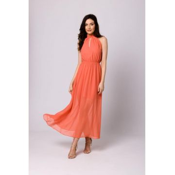 Rochie din sifon cu legaturi in jurul gatului -