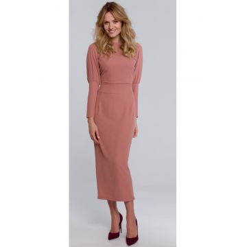 Rochie midi cu mansete inalte