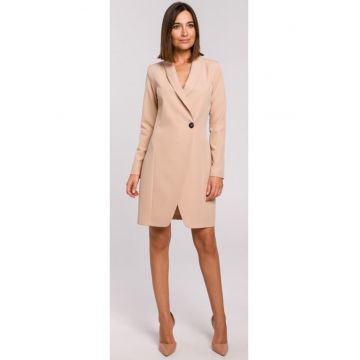 Rochie blazer - Poliester - Alb