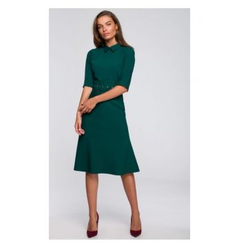 Rochie cu curea - Poliester - Verde