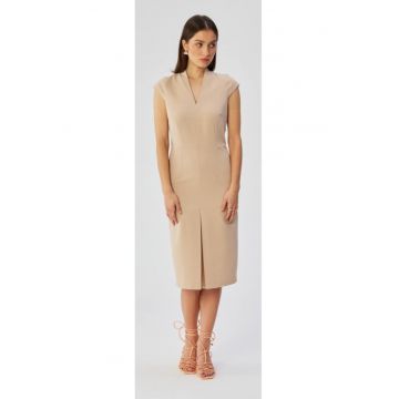 Rochie dama - evazata fara maneci - Poliester - Rosu