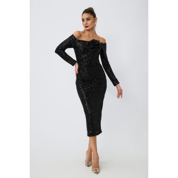 Rochie de ocazie premium Sparkle Neagra