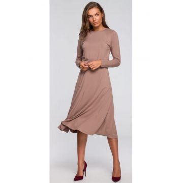 Rochie evazata - Viscoza - Rosu