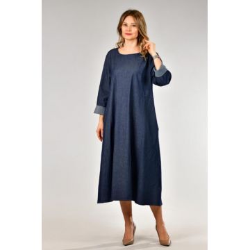 Rochie lunga A-line din blug denim