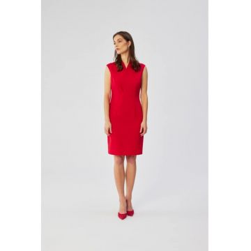 Rochie midi cu decolteu cache-coeur - Rosu