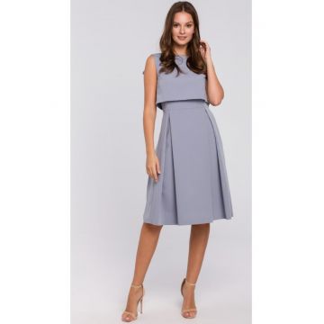 Rochie midi cu pliuri inversate -