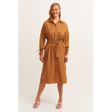 Rochie-camasa midi de bumbac