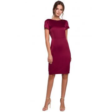 Rochie cu decolteu cu apa la spate - burgundy -