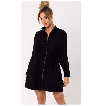 Rochie cu fermoar cu decupaje pe spate - negru - L/XL