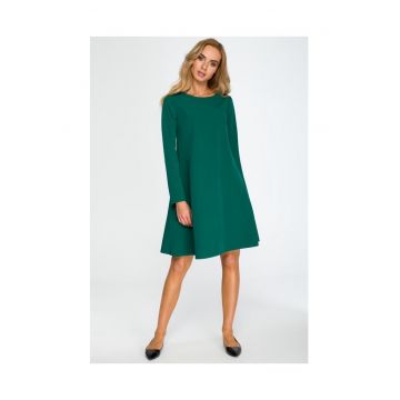 Rochie cu sifon la spate - Poliester/Vascoza - Verde padure