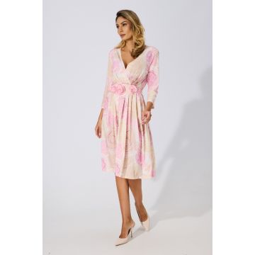 Rochie eleganta din licra cu imprimeu floral Paola Roz